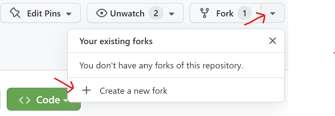 Create new fork